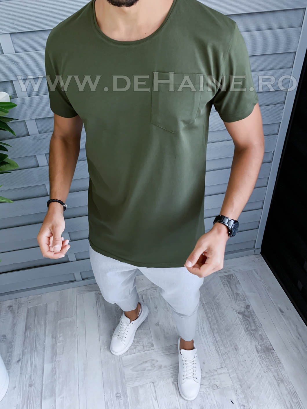 Tricou barbati kaki slim fit vagabond b1961 p8-3*